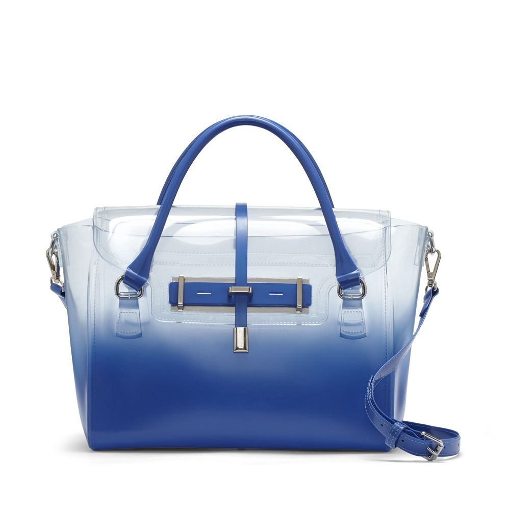 Vince Camuto periwinkle translucent Jelly satchel